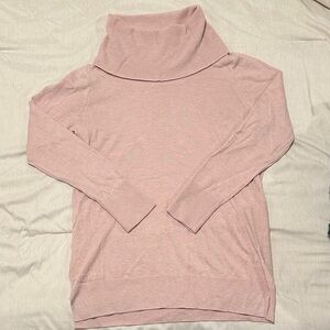 LOFT Pink Cowl Neck Long Sleeve Lightweight Sweater